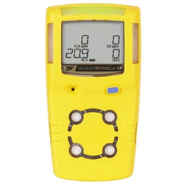 Honeywell Bw Honeywell Bw Microclip X3 Series Multi-Gas Detector, %Lel/O2/H2S/Co, Yellow MCX3-XWHM-Y-NA - main
